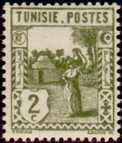 Stamp, Water carrier, Tunisia,  , Water