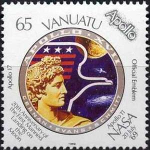Stamp, Apollo 17 Emblem, Vanuatu,  