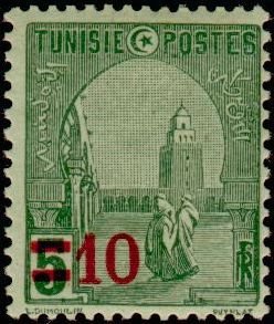 Stamp, Stamp 1906-1920 overloaded, Tunisia,  