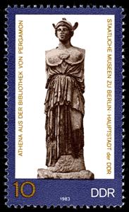 Stamp, Athena Statue, Germany, Democratic Republic,  