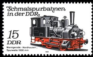 Stamp, Wernigerode - Nordhausen, Germany, Democratic Republic,  , Railways