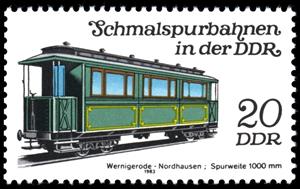 Stamp, Wernigerode - Nordhausen, Germany, Democratic Republic,  , Railways