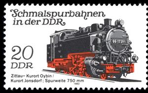 Stamp, Zittau - Kurort Oybin / Jonsdorf, Germany, Democratic Republic,  , Railways, Locomotives