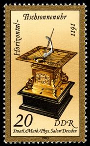 Stamp, Table Sundial (1611), Germany, Democratic Republic,  , Sundials