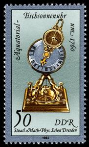Stamp, Table Sundial (c. 1760), Germany, Democratic Republic,  , Sundials