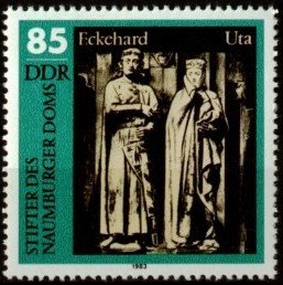 Stamp, Founding figures of the Naumburg Cathedral, Germany, Democratic Republic,  