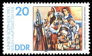 Stamp, 'Polytechnic education' (H. and Metzkes), Germany, Democratic Republic,  , Philatelic Exhibitions