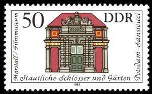 Stamp, Stables / Filmmuseum, Germany, Democratic Republic,  , film, Museums, Palaces, Buildings