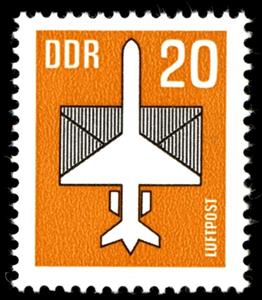 Stamp, Airmail, Germany, Democratic Republic,  