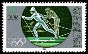 Stamp, Cross-Country Skiing, Germany, Democratic Republic,  , Sport, Olympic Games, Cross-country Skiing