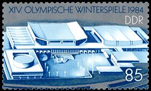 Stamp, Olympic Center, Germany, Democratic Republic,  , Olympic Games