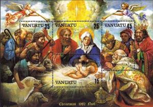 Souvenir Sheet, As No. 644-47, Vanuatu,  , Christmas