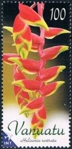 Stamp, Heliconia rostrata, Vanuatu,  , Flowers