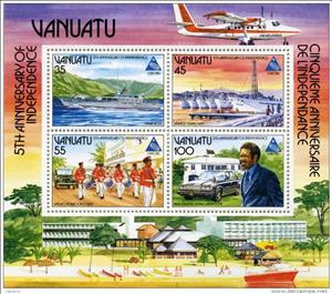 Souvenir Sheet, As No. 703-06, Vanuatu,  , Heads of State, Aviation, Aircrafts