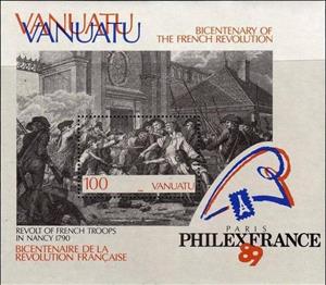 Souvenir Sheet, Revolt of the French Troops in Nancy, Vanuatu,  , Politics, Revolutions