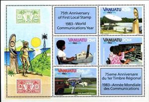 Souvenir Sheet, As No. 666-69, Vanuatu,  , Communication, Aviation, Aircrafts