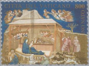 Stamp, Nativity, Vatican City,  , Biblical Accounts, Christmas, Frescos