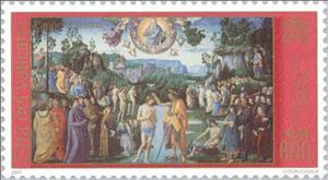Stamp, Restoration of the Sistine Chapel, Vatican City,  , Biblical Accounts, Paintings