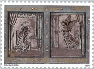 Stamp, Annunciation and Angelo, Vatican City,  , Biblical Accounts, Holy Year
