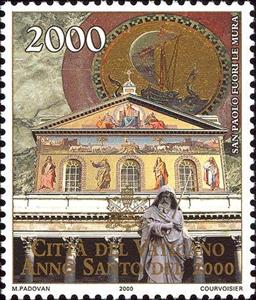 Stamp, Basilica of St. Paul, Vatican City,  , Saints, Holy Year, Buildings, Churches - Cathedrals - Basilicas - Chapels