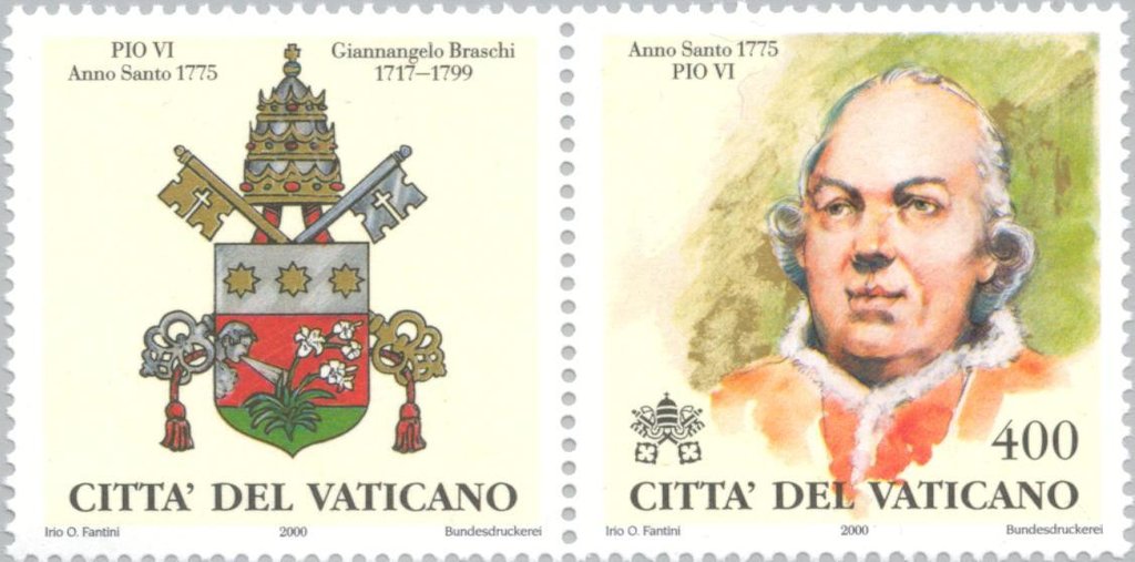 Pope Pius VI(1717-1799.reg from 1775)