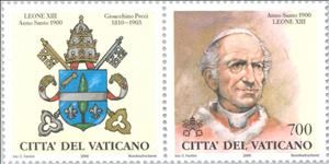 Stamp, Pope Leo XIII(1810-1903.reg from 1878), Vatican City,  , Popes