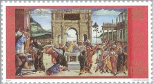 Stamp, Restoration of the Sistine Chapel, Vatican City,  , Biblical Accounts, Paintings