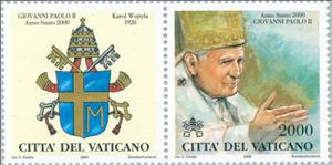 Stamp, Pope Johannes PaulII(1920-2005.reg from 1978)Hl Year.2000, Vatican City,  , Popes