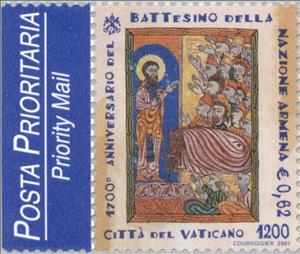 Stamp, St. Gregory, Vatican City,  , Famous People, Commemoration, Saints, Anniversaries and Jubilees