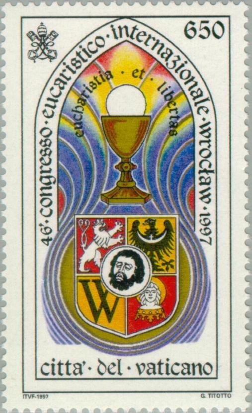 Chalice, consecrated wafer and coat of arms Wroclaw