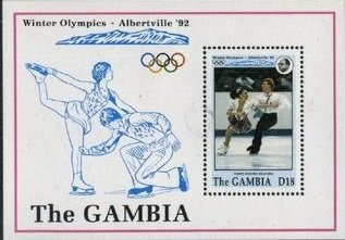 Souvenir Sheet, Ice Dancing, Gambia,  , Olympic Games