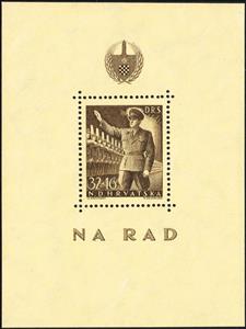 Souvenir Sheet, Activities of State labour Service, Croatia,  