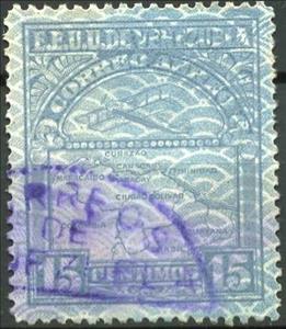Stamp, Map of Venezuela, Second Series, Venezuela,  