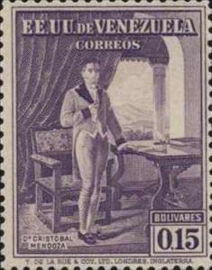 Stamp, Centenary of the death of Dr. Cristobal Mendoza, Venezuela,  