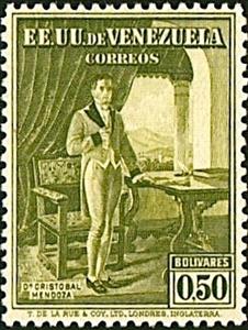 Stamp, Centenary of the death of Dr. Cristobal Mendoza, Venezuela,  