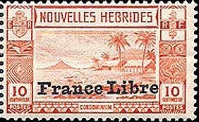 As No. 111 with Imprint "FRANCE LIBRE" - New HEBRIDES