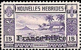 As No. 112 with Imprint "FRANCE LIBRE" - New HEBRIDES