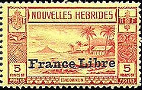 As No. 120 with Imprint "FRANCE LIBRE" - New HEBRIDES