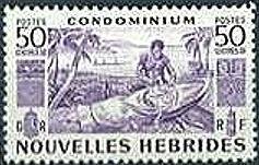 Native in carving a Totem Pole - New HEBRIDES
