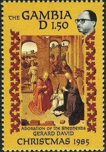 Stamp, Adoration of the Shepherds, Gambia,  
