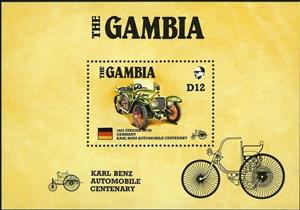 Souvenir Sheet, Steiger 10/50, 1924, Gambia,  , Cars