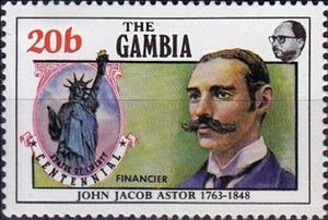 Stamp, John Jacob Astor, Gambia,  