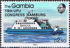 Stamp, Overprinted, Gambia,  