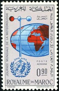Stamp, World day of meteorology, Morocco,  