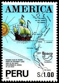 América UPAEP - Galeón y mapa