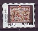 Stamp, Ceramic figures: Nativity scene, Peru,  , Christmas, Ceramics