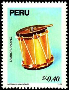 Stamp, Musical instruments - Drum, Peru,  , Musical Instruments