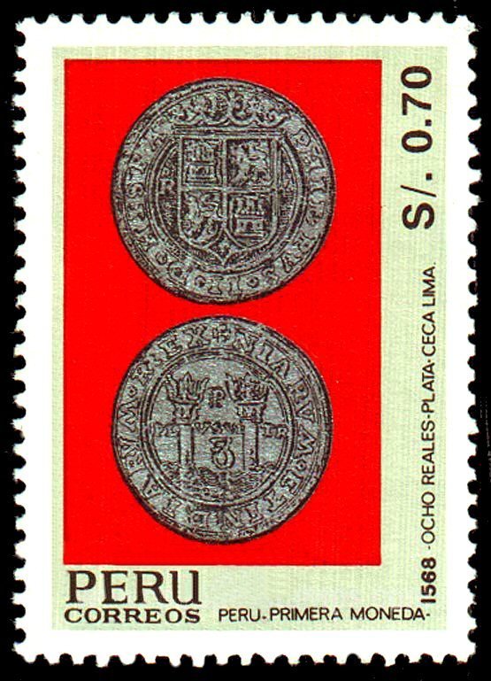 8 reales,1568, first Peruvian coinage