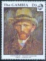 Stamp, Self Portrait, Gambia,  