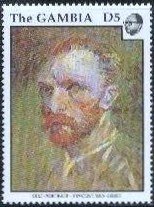 Stamp, Self Portrait, Gambia,  